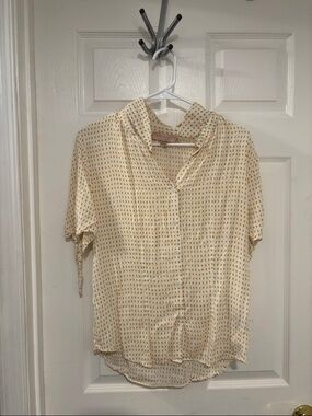 Philosophy Cream Blouse with Yellow Dot Print